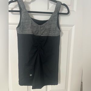 lululemon tank top ruched back with gray straps
